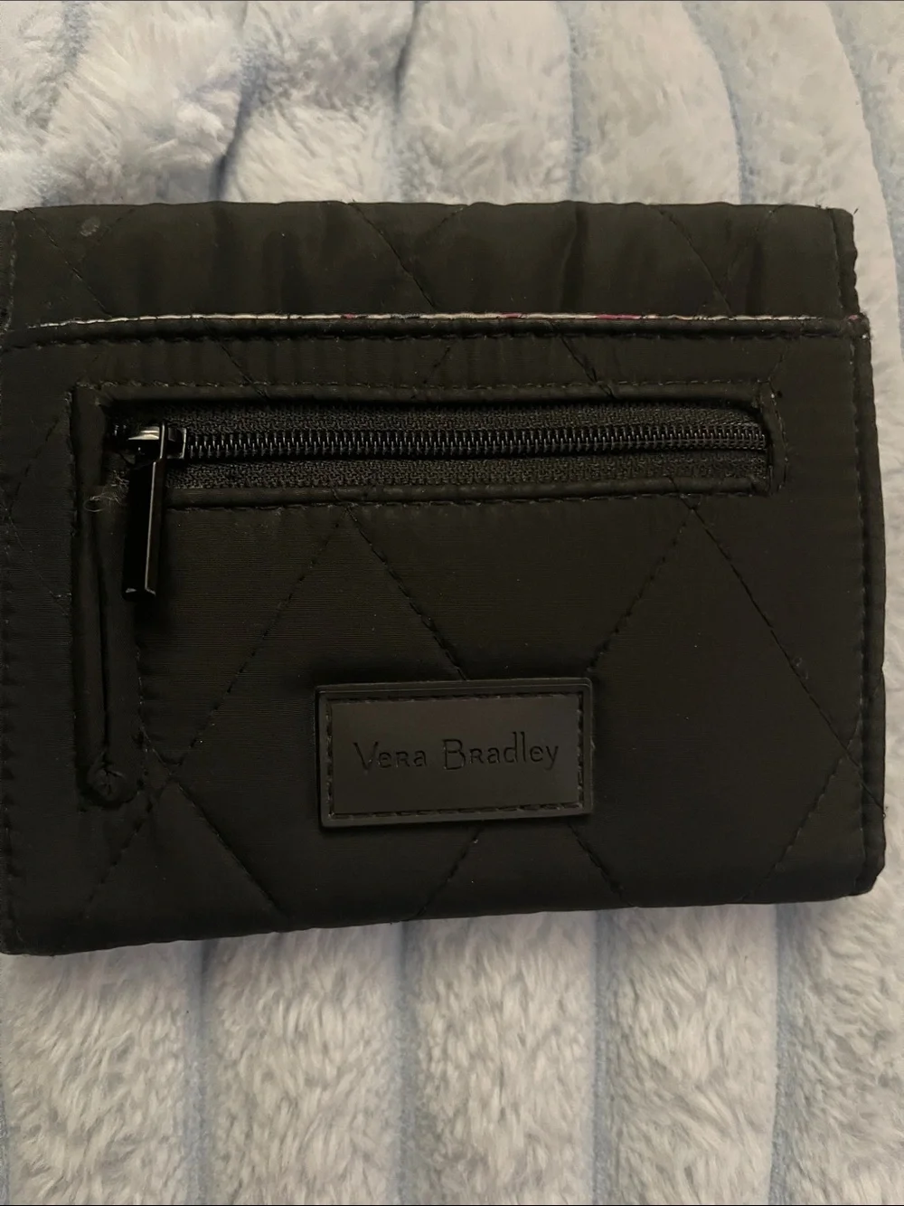 Vera Bradley Quilted Black Trifold Wallet